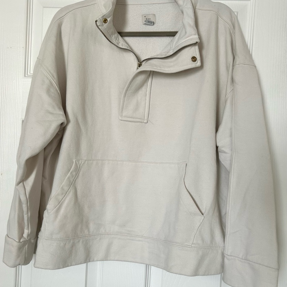 A New Day Cream Quarter-Zip Scuba Sweater/Sweatshirt